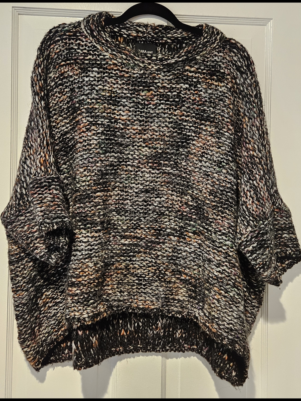 Zara Multicolor Italian Yarn Marled Crewneck Sweater